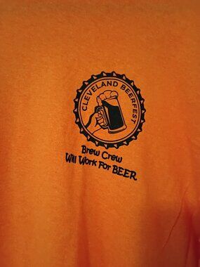 Beerfest Volunteer Tshirt, Large, Orange